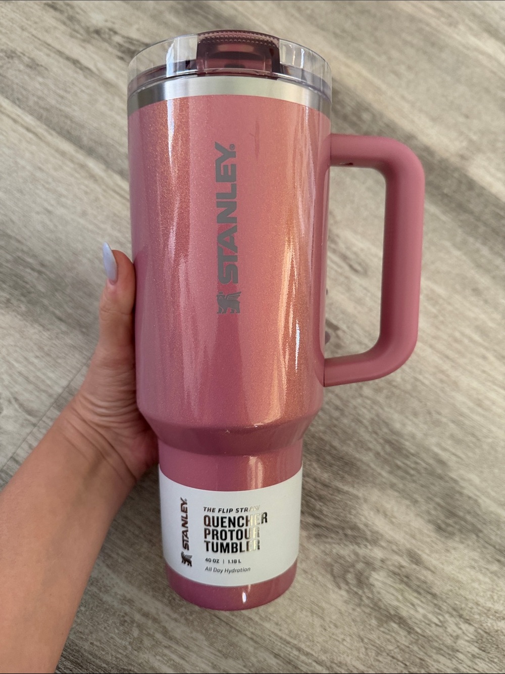 Stanley Rose Pink Insulated Travel Tumbler with Handle $45 retail